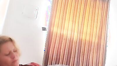 Mature woman gives some jerk off instructions and plays with herself