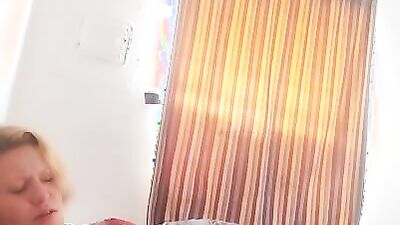 Mature woman gives some jerk off instructions and plays with herself