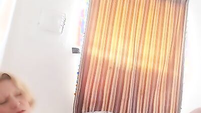 Mature woman gives some jerk off instructions and plays with herself