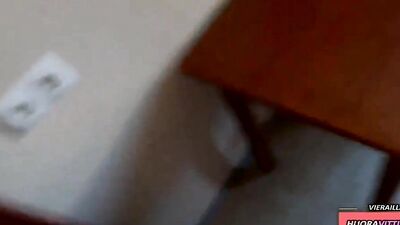 Amateur babe is fucked on the kitchen table by her lucky lover