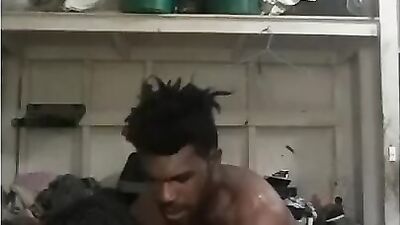 A hung black man is fucking that Latina girl on live webcam