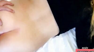 Amateur blonde cougar is filmed from behind while getting a hard cock