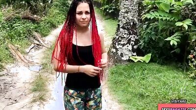 Marvelous girl blows a stranger and rides his cock for some cash
