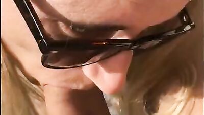 Masked chubby woman swallows a fat cock and gets fucked from behind