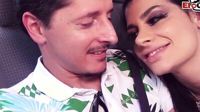 Gorgeous german whore picked up in sextaxi pov