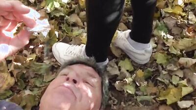 Oldman gets golden shower by 2 hot girls