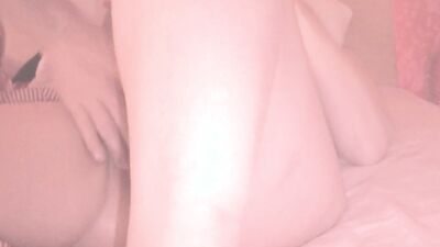Fat woman is having buttplug up her ass while playing with dildo