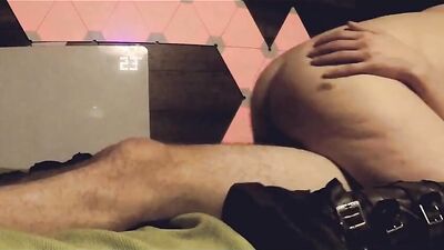 Chubby hot girlfriend helps him orgasm using vibrator