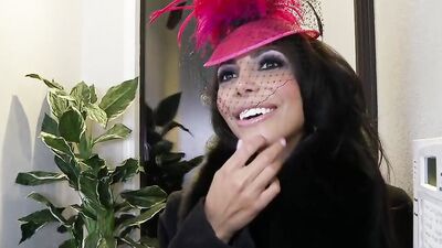 Adorable brunette MILF gets naked at the casting couch interview