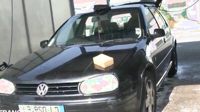 Depraved cougar is having sex with a stranger at a car wash