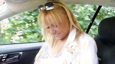 Charming blonde MILF is being ass-fucked in the car