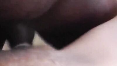 Pale-skinned MILF is having sex with a big black stallion