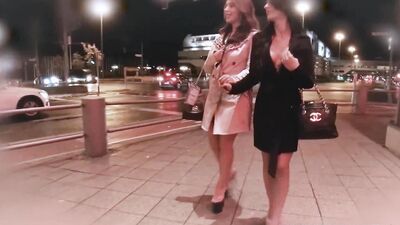 Two bisexual girls are banged by two studs in the hotel room