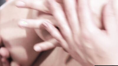 Two astonishing brunette girls in a passionate lesbian sex video