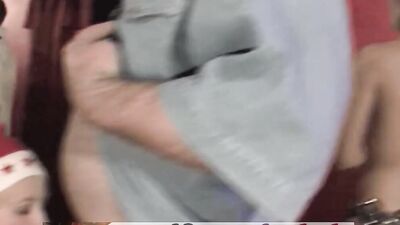 Two slutty cougars are having blowjob competition in the club