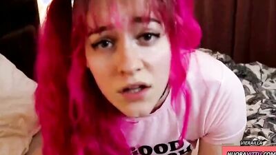 Chubby girl is moaning while taking cock on the camera