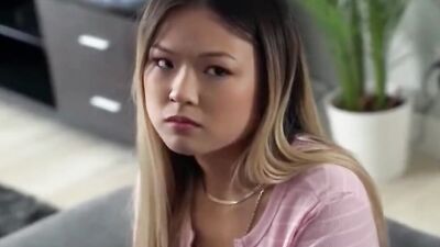Asian girl is having a threesome with this horny white couple