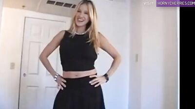 Incredible blonde MILF is being shagged and jizzed on in the bedroom