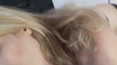 Astonishing blonde cougar blows and fucks in POV-style video