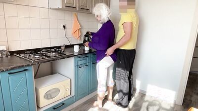 Amateur MILF gets on the floor to receive hard cock from behind