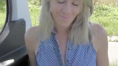 Close-up video shows a horny blonde taking cock up the asshole