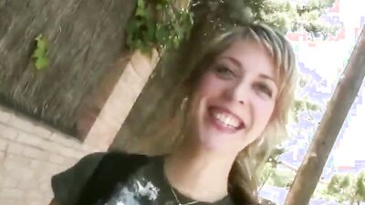 Juicy blonde girl sucks a hard cock and gets fucked balls deep