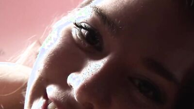 Chubby MILF sucks a dick and gets fucked on the couch