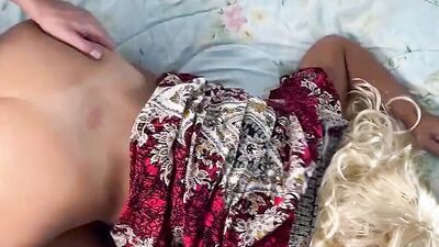 Anonymous cougar sucks cock and fucks in face-down ass-up position
