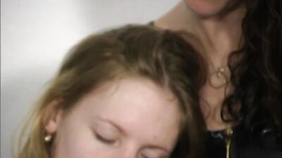 MILF and stepdaughter are making out while sharing that man