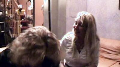 Slutty blonde MILF is taking hard cock on the couch