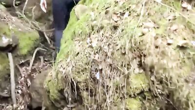 titty mature analled in forest