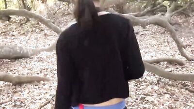 titty mature analled in forest