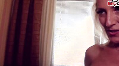Astonishing blonde MILF handles a cock in POV-style sex video