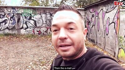 Dirty Priscilla sucks a cock outside and rides it shaking that big ass