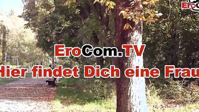 Curvy mature woman sucks a cock and rides it in the park