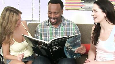 Two Moms Play With Black Dick