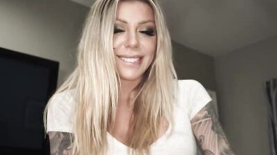 Blue-eyed MILF Karma Rx sucks a cock and rides it in POV video