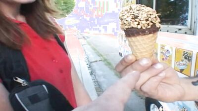 Beaue Marie Gets A Pussy Creampie In Of An Ice Cream Truck