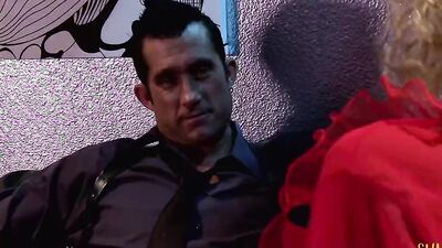 Horny blonde girls fucking with two guys in the strip club