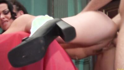 Kinky girl in uniform gets her tight asshole banged hard