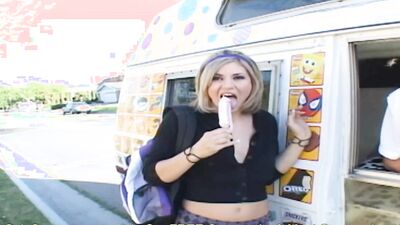 Stephanie Richards Rides On The Ice Cream Mans Popsicle