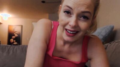 Sexy blonde with big boobs misbehaving