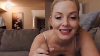 Sexy blonde with big boobs misbehaving