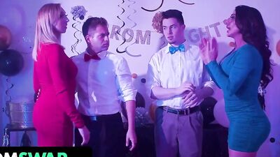 Mom Swap - Hot Stepmoms Daise Belle And Nina Dolci Prep Their Boys For Prom Night