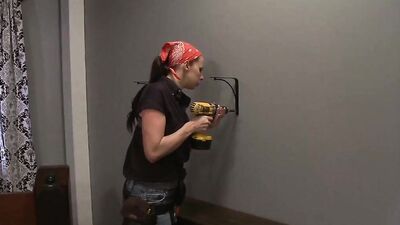 Busty MILF gets her hairy pussy stuffed with a long dong