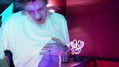 Good looking hottie having fun with two guys in the bar