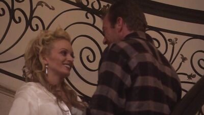 Smashed on the staircase - Hot babe moaning!