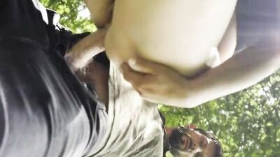 Anal pounding on a walk