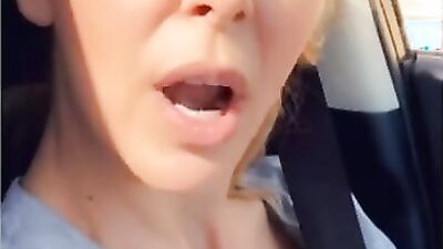 Cherie DeVille edging her stepsons cock while running errands for 4 hours