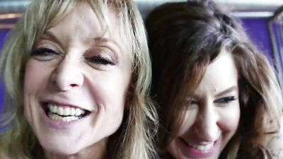 Mature lesbian Nina Hartley – behind the scenes tour with her sexy friends